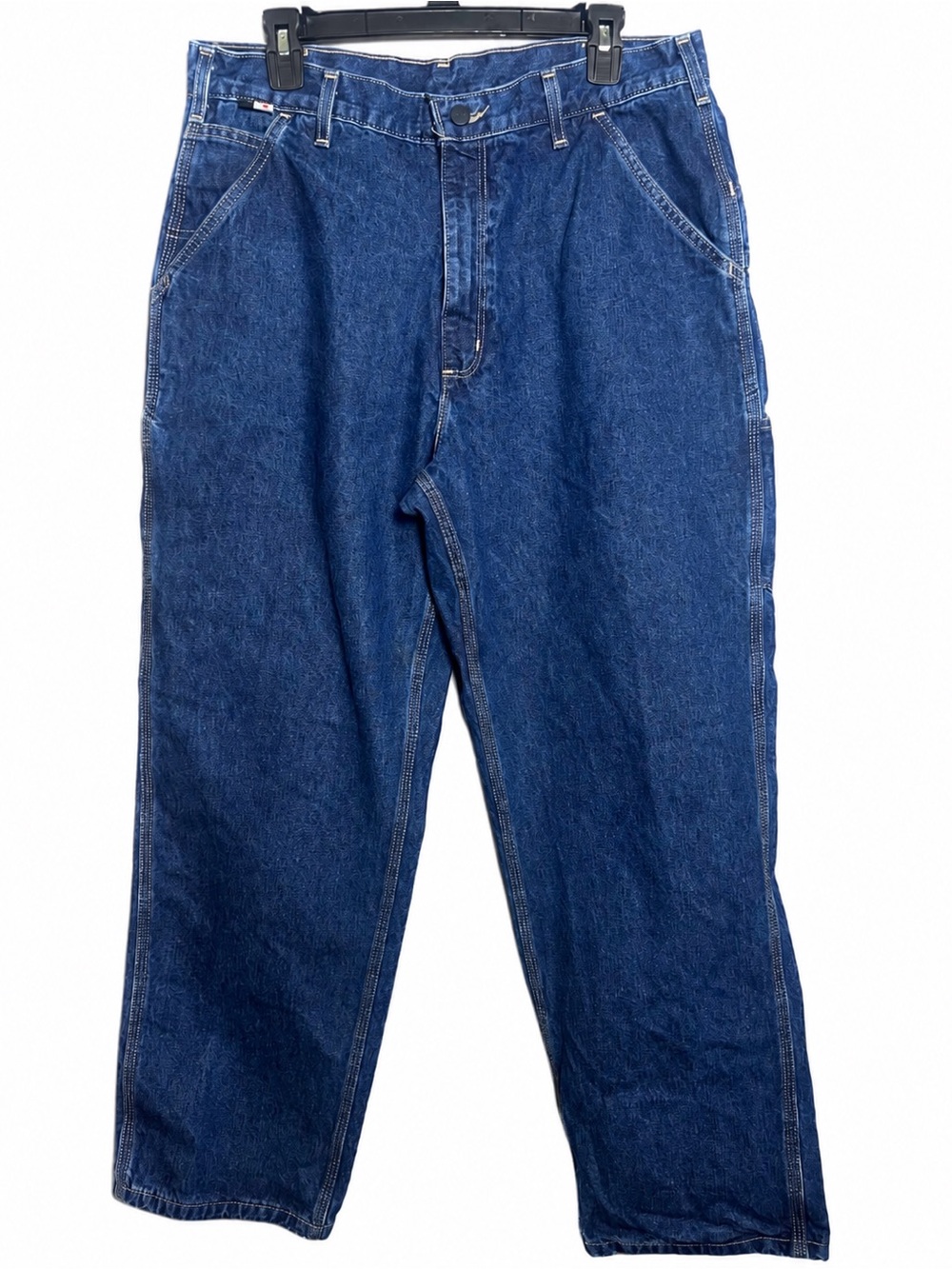 Carhartt FRB13 DNM Mens Blue Straight FLAME RESISTANT Carpenter Jeans Size 36x32